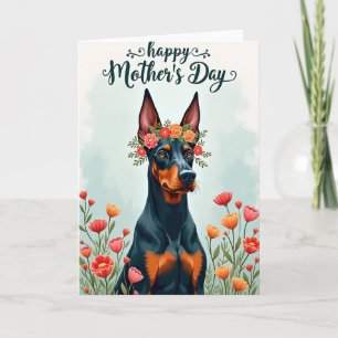 Tarjeta de arte floral de perro con papel de alumi