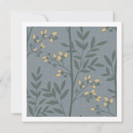 Tarjeta de arte floral de raya botánica elegante a