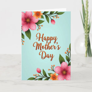 Tarjeta de arte floral del día de la madre