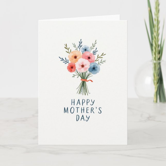 Tarjeta de arte floral en acuarela (Anverso)