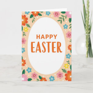 Tarjeta de arte floral Feliz Pascua