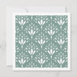 Tarjeta de arte floral geométrico Art Deco verde t