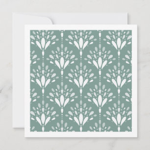 Tarjeta de arte floral geométrico Art Deco verde t