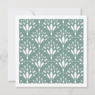 Tarjeta de arte floral geométrico Art Deco verde t