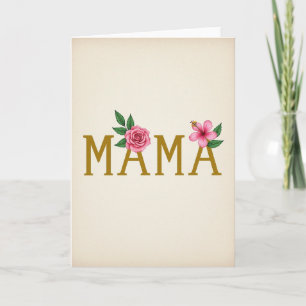 Tarjeta de Arte Floral Golden Mama