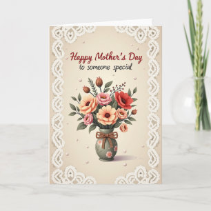 Tarjeta de arte floral para el día de la madre