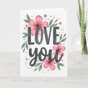 Tarjeta de Arte Floral Te Amo
