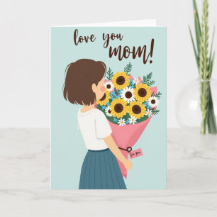 Tarjeta de Arte Floral Te Quiero Mamá