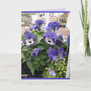Tarjeta de arte fotográfico de flores azules de pe