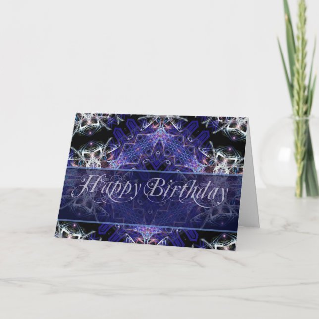 Tarjeta de arte fractal de cumpleaños (Anverso)