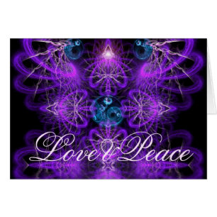 Tarjeta de arte fractal Love Peace