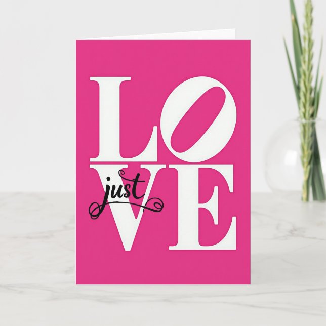 Tarjeta de arte fucsia de solo amor (Anverso)