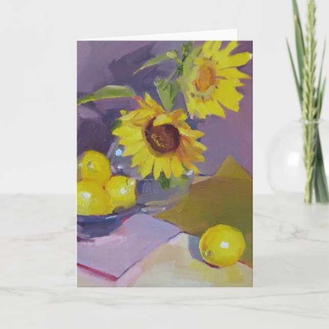 Tarjeta de arte girasol, en blanco (Anverso)
