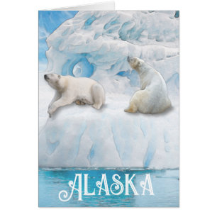 Tarjeta de arte Glacier Bears Alaska - 5" x 7"