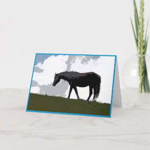 Tarjeta de arte gráfico de caballo negro