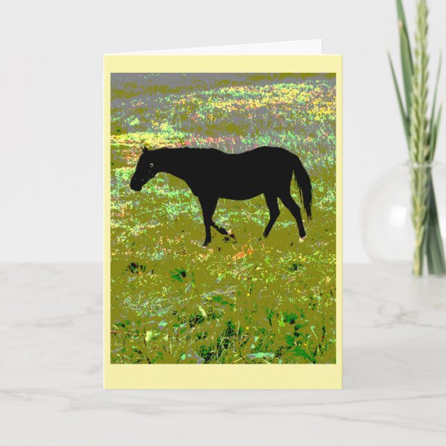 tarjeta de arte gráfico de caballo negro (Anverso)