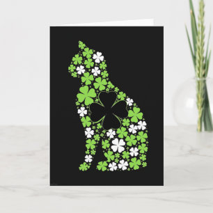 Tarjeta de arte gráfico de gato afortunado