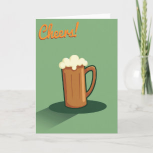 Tarjeta de Arte Gráfico de Jarra de Cerveza Cheers