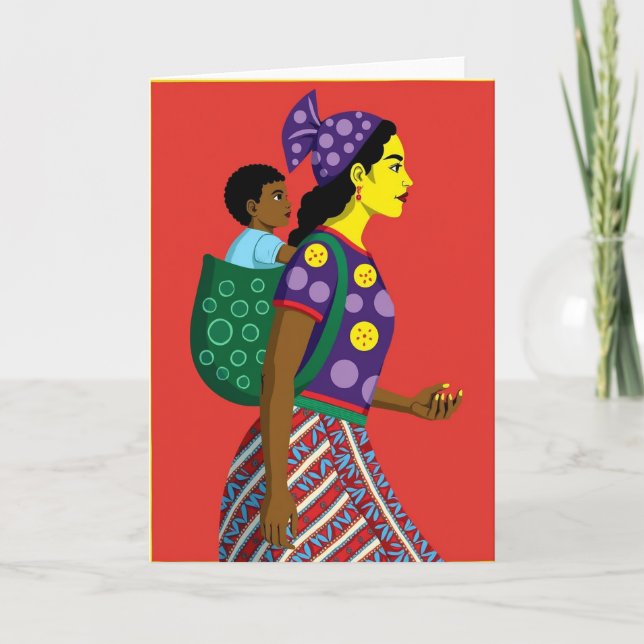 Tarjeta de arte gráfico de mamá fuerte (Anverso)