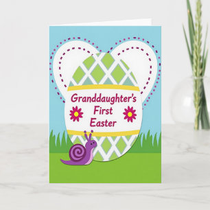 Tarjeta de arte gráfico de Pascua para nieta