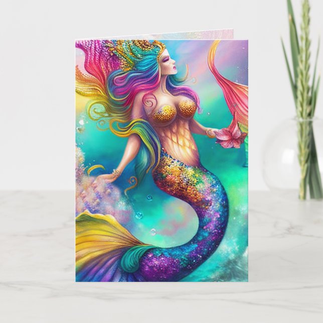 Tarjeta de arte gráfico de sirena (Anverso)
