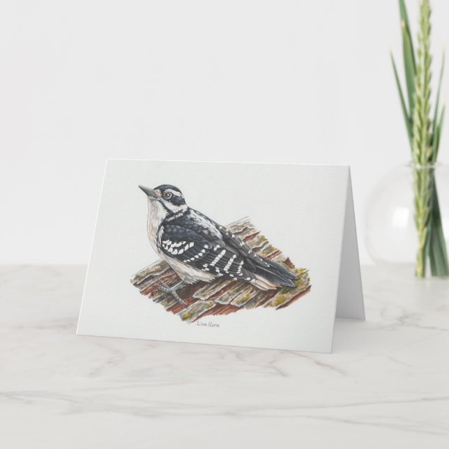 Tarjeta de arte Hairy Woodpecker (Anverso)