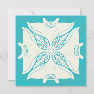 tarjeta de arte hawaiano aloha dorso en blanco