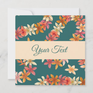 tarjeta de arte hawaiano aloha dorso en blanco