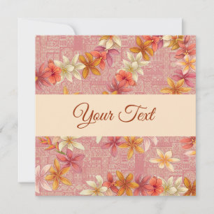 tarjeta de arte hawaiano aloha dorso en blanco