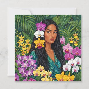 tarjeta de arte hawaiano aloha dorso en blanco