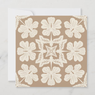 tarjeta de arte hawaiano aloha dorso en blanco
