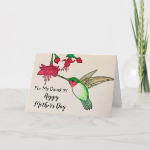 Tarjeta de arte Hummingbird Hija por el Día de la