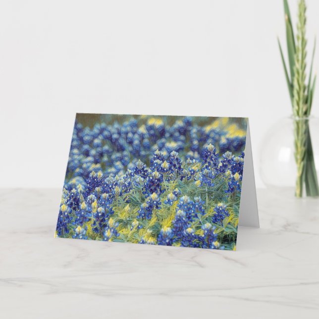 Tarjeta de arte impresionista de Texas Bluebonnet  (Anverso)