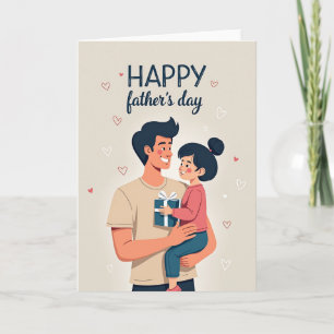 Tarjeta de arte infantil de Papá sonriente
