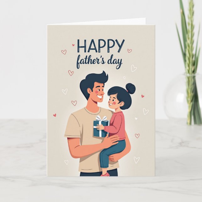Tarjeta de arte infantil de Papá sonriente (Anverso)