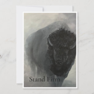 Tarjeta de arte inspiracional Bisonte Mantente Fir