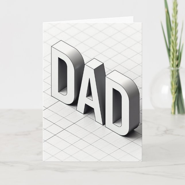 Tarjeta de Arte Isométrico de Papá Valiente (Anverso)