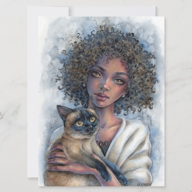 Tarjeta de arte Kitty Cuddle (Anverso)