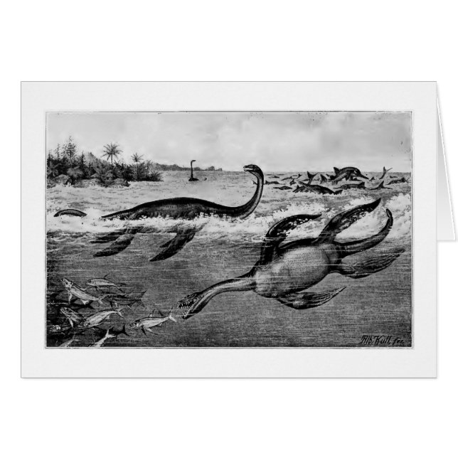 Tarjeta de arte Liassic Plesiosaurs (Anverso (Horizontal))