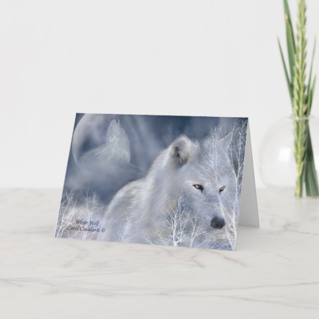 Tarjeta de arte Lobo Blanco (Anverso)