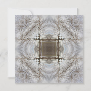 Tarjeta de arte Mandala para árbol de invierno