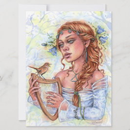 Tarjeta de arte Melody Bell Flower Nightingale Bir