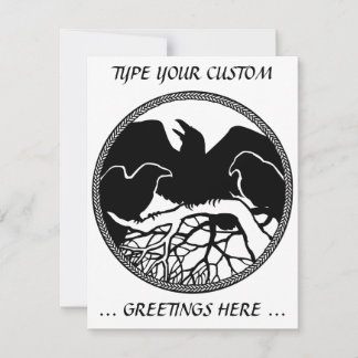 Tarjeta de arte nativa personalizada Raven Invitac
