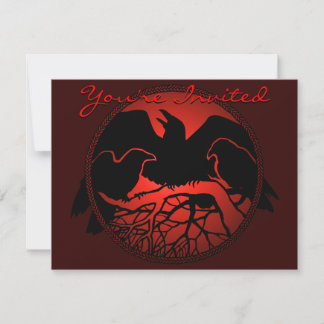 Tarjeta de arte nativa personalizada Raven Invitac