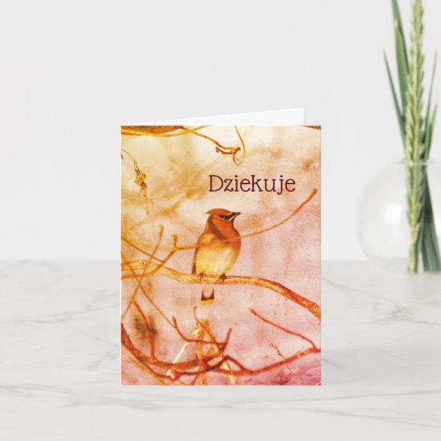 Tarjeta de arte natural Dziekuje (Anverso)