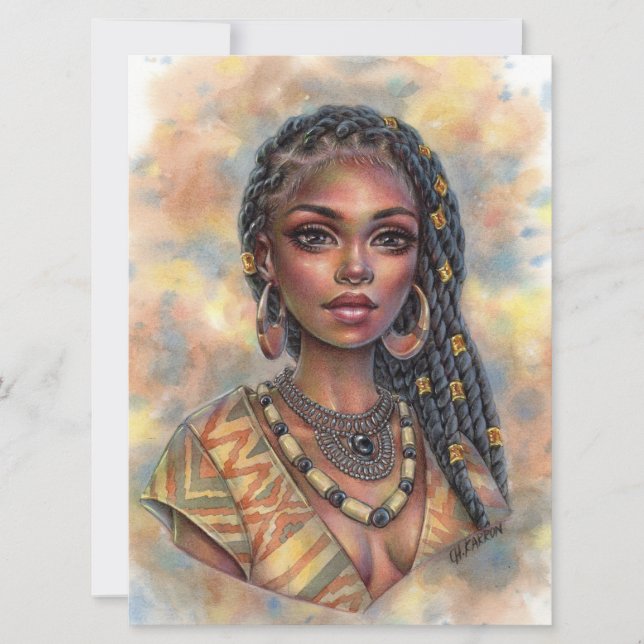 Tarjeta de arte Onyx Black Africa Women Jewelds Br (Anverso)