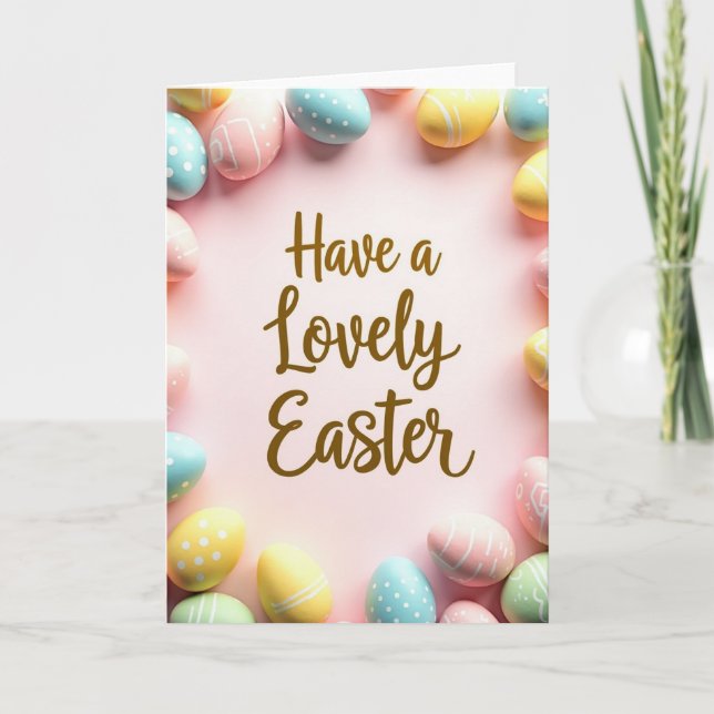 Tarjeta de arte oval de celebración de primavera (Anverso)