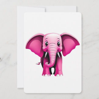 Tarjeta de arte para elefantes rosas