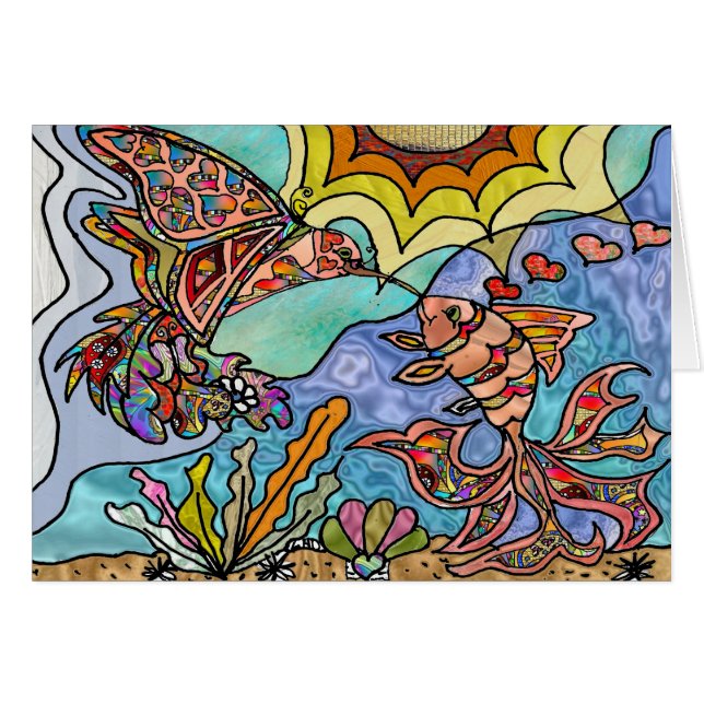 Tarjeta de arte para la reflexión sobre el pez dor (Anverso (Horizontal))