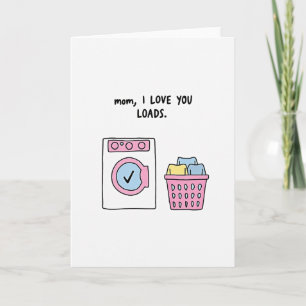 Tarjeta de arte para mamá con tema de lavandería
